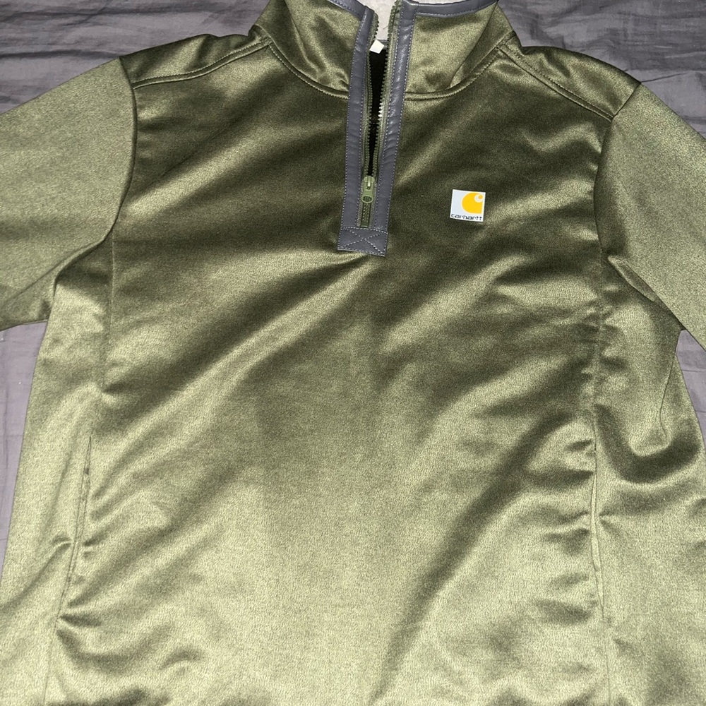 Carhartt Olive Green Quarter-Zip Pullover
